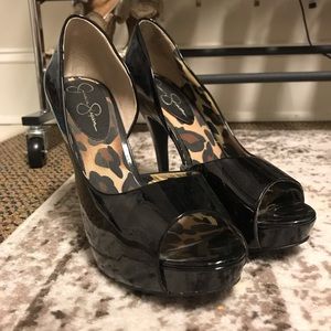 👠 JESSICA SIMPSON PEEP TOE HEELS SIZE 10